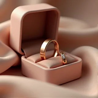 Rose gold wedding ring set; women's ring featuring genuine brilliant-cut diamonds